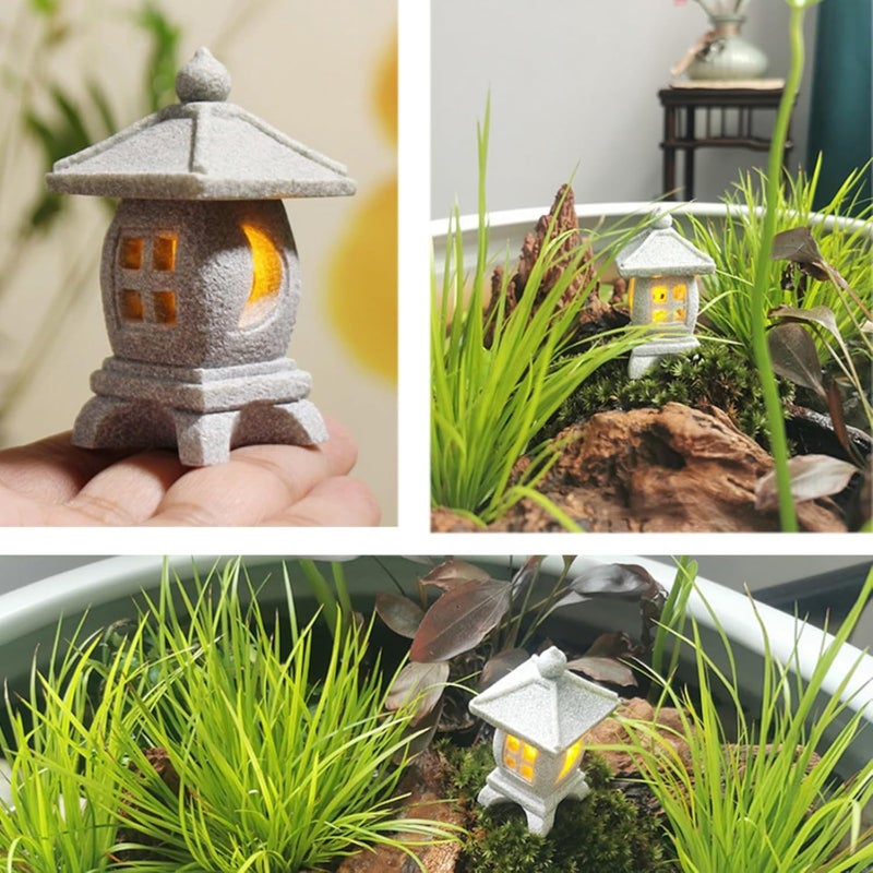 Daisylily Japanese Pagoda LED Lamp Statue Figurine, LED Lantern Pagoda Statue Figurines for Home Table Decor - Style B - Image 4